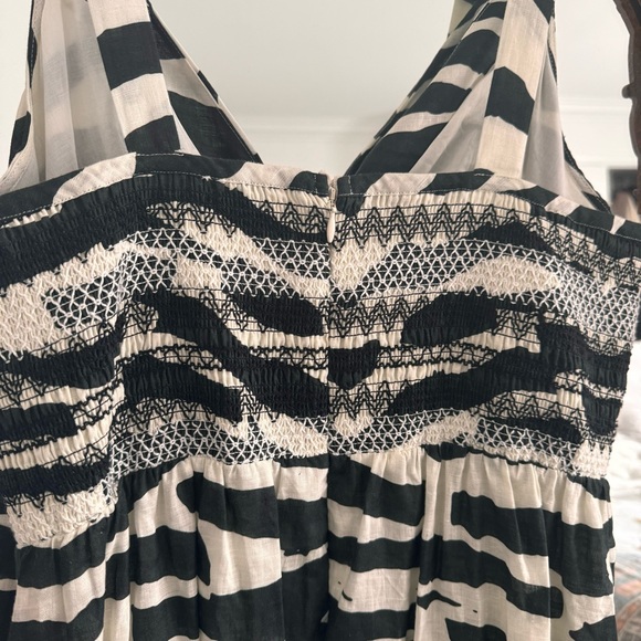 Anthropologie L Hope For Flowers Modern Zebra Print Linen Maxi Dress NWT organic - Picture 7 of 14